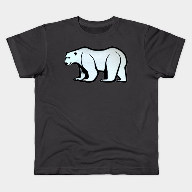 Graceful Arctic King: Portrait of a Polar Bear Kids T-Shirt by AlienMirror